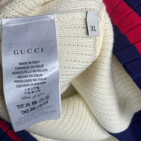 ♥️💙 GUCCI Ruffle Trim Wool Cardigan Jacket XL - Picture 10 of 12